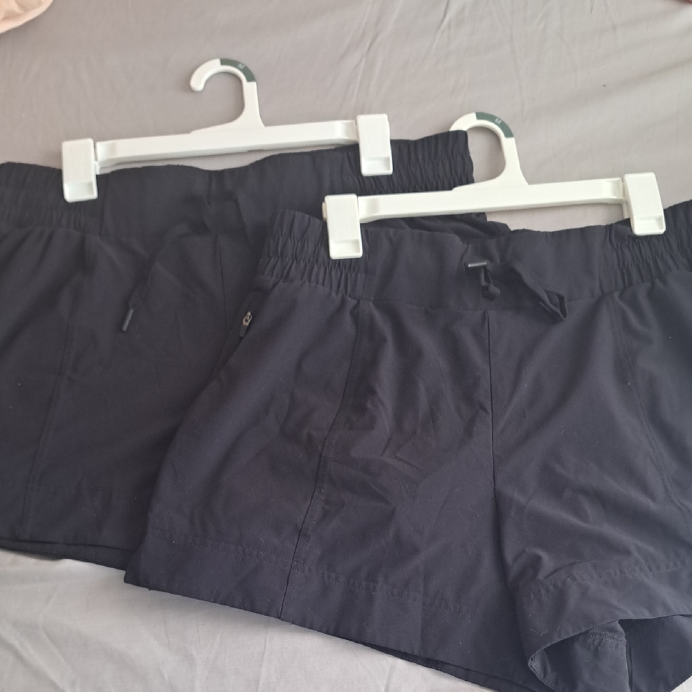 2 Pair - Black Flutter Running Shorts